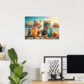 Ferienkatzen Poster (Heimbüro)