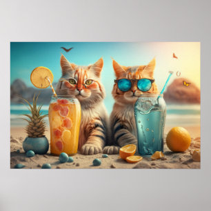 Ferienkatzen Poster