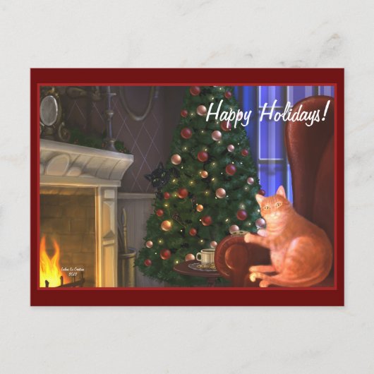 Ferienkatzen Postkarte (Vorderseite)