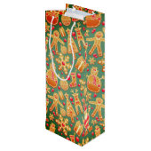 Ferienkekse Santa Geschenktüte Für Weinflaschen (Rückseite Schrägansicht)