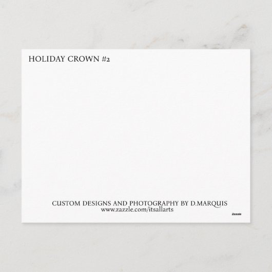 FERIENKRONE #2 FEIERTAGSPOSTKARTE (Rückseite)