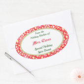 Ferienküche Poinsettia Backaufkleber Ovaler Aufkleber (Umschlag)