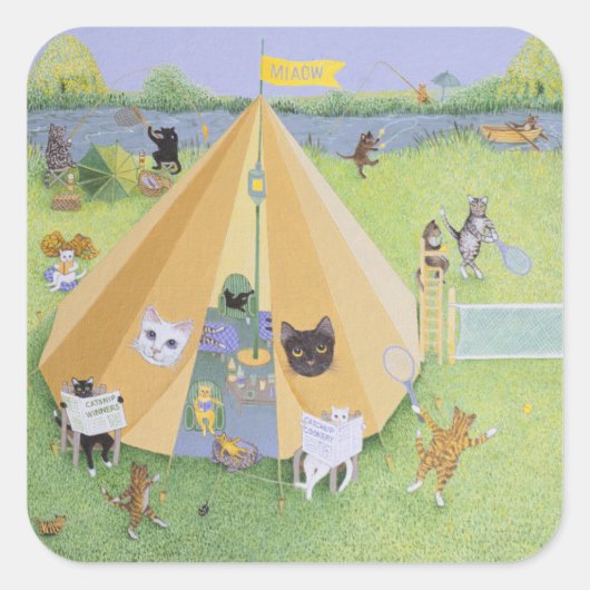 Ferienlager Quadratischer Aufkleber (Vorderseite)