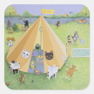 Ferienlager Quadratischer Aufkleber