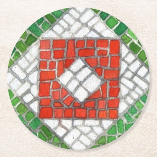 FERIENMOSAIC Round Paper Untersetzer (Vorderseite)