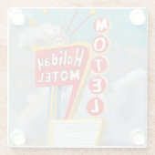 Ferienmotel-Schild Glasuntersetzer (Rückseite)