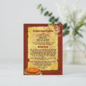 FERIENREZEPT PUMPKIN | Postkarte (Stehend Vorderseite)