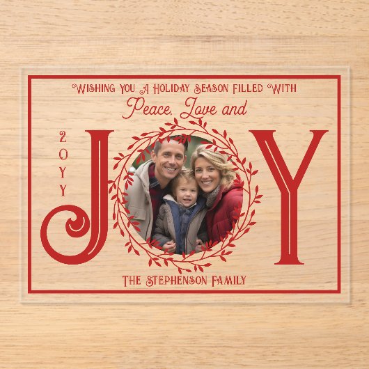 Feriensaison WIding You Peace Liebe and Joy Acryleinladungen (Vorderseite)