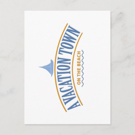 Ferienstadt am Strand Postkarte (Vorderseite)