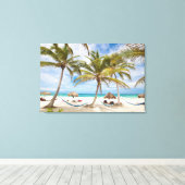 Ferienstrand Leinwanddruck (Insitu (Holzboden))