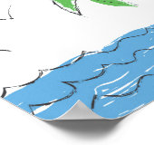 Ferienstrand mit Palmenbaby Poster (Ecke)