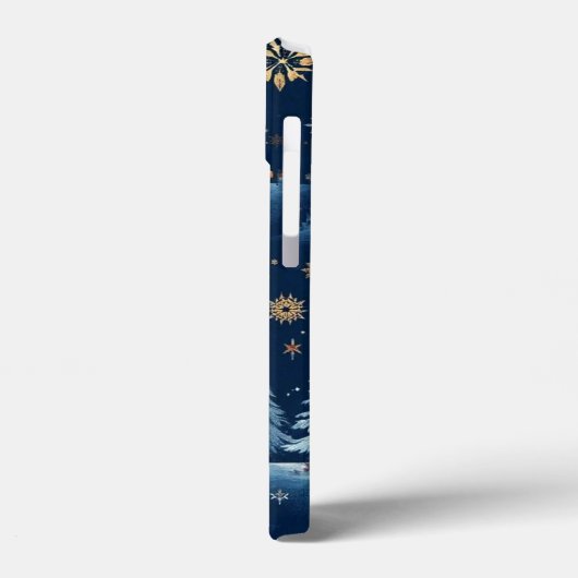 Ferientoilette, Bäume Hirsch und Schneeflocken Case-Mate iPhone Hülle (Rückseite / Links)