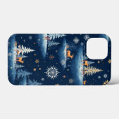 Ferientoilette, Bäume Hirsch und Schneeflocken Case-Mate iPhone Hülle (Rückseite (Horizontal))