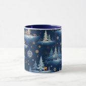 Ferientoilette, Bäume Hirsch und Schneeflocken Tasse (Zentrum)