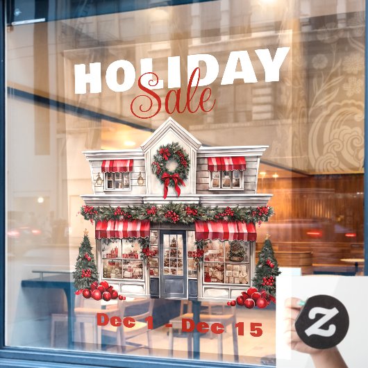 FERIENVERKAUF DEKORIERTE CHRISTMAS SHOP FENSTERAUFKLEBER (Café-Fenster)