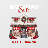 FERIENVERKAUF DEKORIERTE CHRISTMAS SHOP FENSTERAUFKLEBER (Blatt)