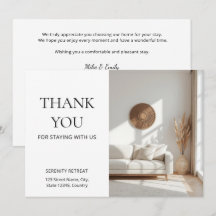 Ferienvermietung Danke Willkommens-Postkarte Airbn