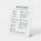 Ferienvermietung Moderne, weiße Gästeinformationen Sockelschild (Vorderseite)