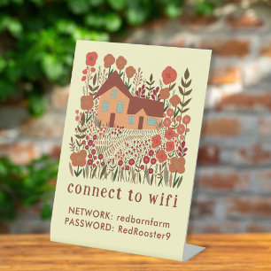 Ferienvermietung WLAN-Login-Passwort Farmhouse Sockelschild