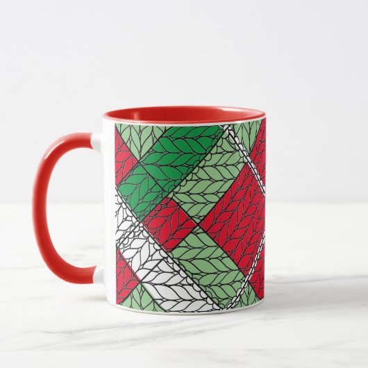 FERIENWOHNUNG RAUTE STRICK Roter Combo Tasse (Links)