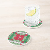 FERIENWOHNUNG RAUTE STRICK Rund Sandstone Unterset Getränkeuntersetzer (Seite)