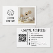 Ferienwohnungen Vermietung modern| Custom QR Code Visitenkarte (Vorne/Hinten)