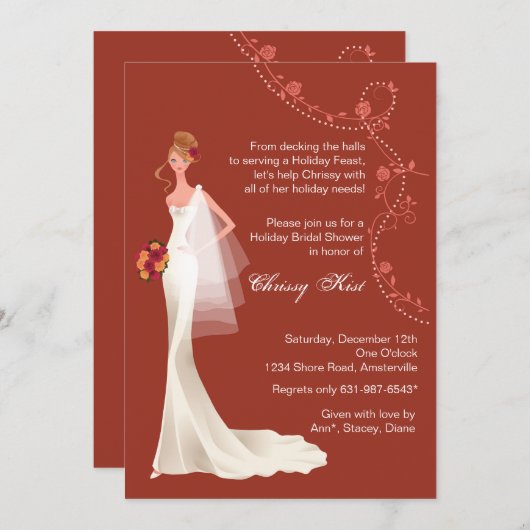 Ferienzeit - Brautdusche Einladung (Vorne/Hinten)