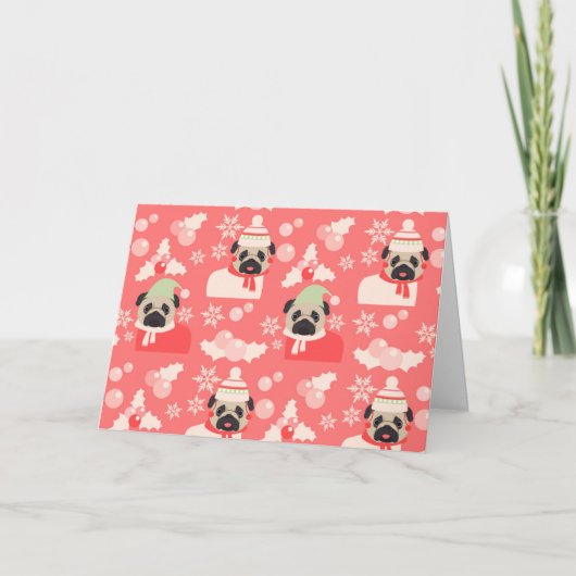 Ferienzeit-Mops-Karte Feiertagskarte (Vorderseite)