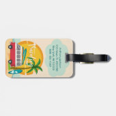 Ferienzeit Sommerstrand Personalisiert Gepäckanhänger (Rückseite horizontal)