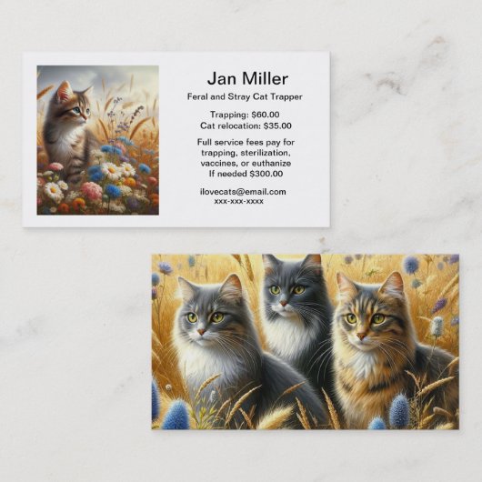 Ferische Cat Colony TNR Business Card Visitenkarte (Vorne/Hinten)