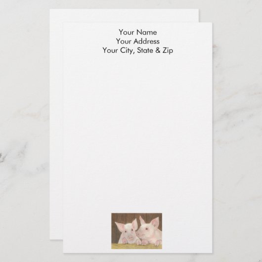 Ferkel Briefpapier (Vorne/Hinten)