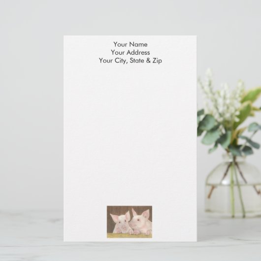 Ferkel Briefpapier (Stehend Vorderseite)