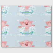 Ferkel, das ein Bad-Packpapier nimmt Geschenkpapier (Flach)