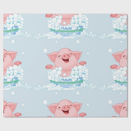 Ferkel, das ein Bad-Packpapier nimmt Geschenkpapier (Flach)