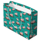 Ferkel Große Geschenktasche Geschenktüte (Rückseite Schrägansicht)