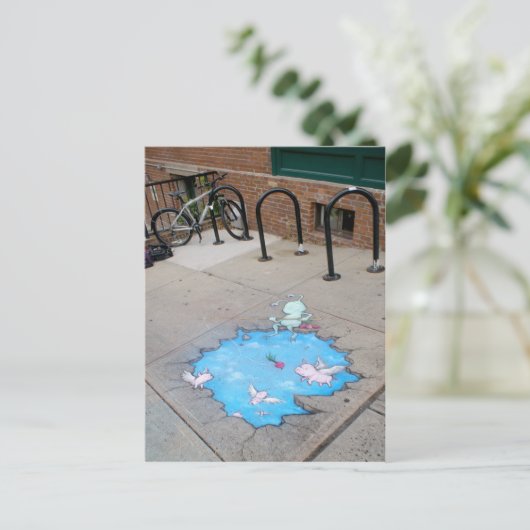 Ferkel mit Zuckerrüben Postkarte (Stehend Vorderseite)