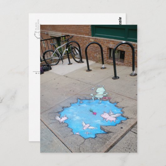 Ferkel mit Zuckerrüben Postkarte (Vorne/Hinten)