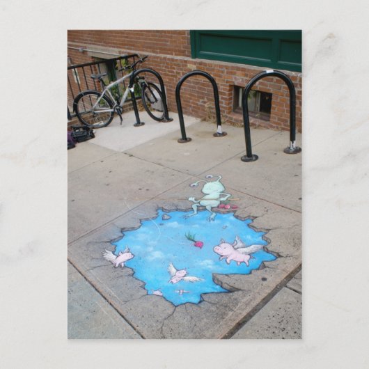 Ferkel mit Zuckerrüben Postkarte (Vorderseite)