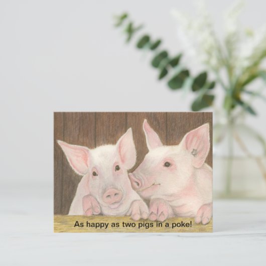 Ferkel Postkarte (Stehend Vorderseite)