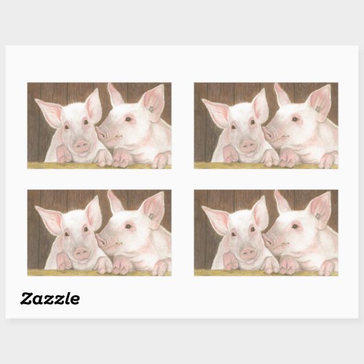 Ferkel Rechteckiger Aufkleber (Blatt)