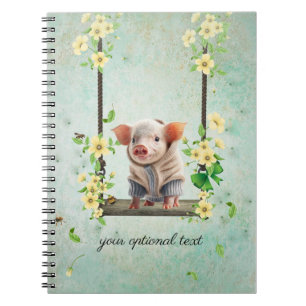 Ferkel Schwingende Blumenrebe Notizbuch Notizblock