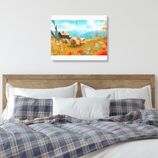 Ferkel spielen leinwanddruck (Insitu (Schlafzimmer))