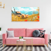 Ferkel spielen leinwanddruck (Insitu (Wohnzimmer))
