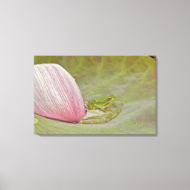 Ferkel und Lotus, Blume, China, Leinwanddruck