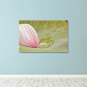 Ferkel und Lotus, Blume, China, Leinwanddruck (Insitu (Holzboden))