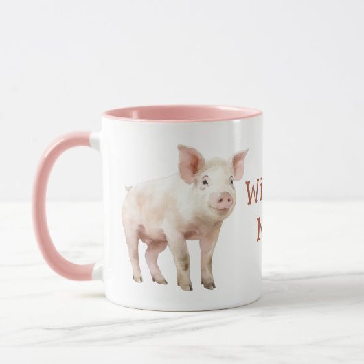 Ferkel-Wasserfarbe Tasse (Links)