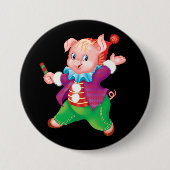 Ferkelrosa fröhlich button (Vorderseite)