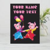 Ferkelrosa fröhlich einladung (Stehend Vorderseite)