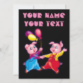 Ferkelrosa fröhlich einladung (Vorderseite)