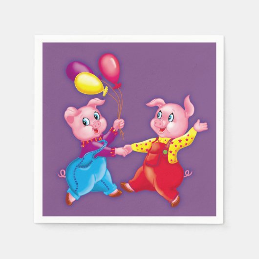 Ferkelrosa fröhlich serviette (Vorderseite)